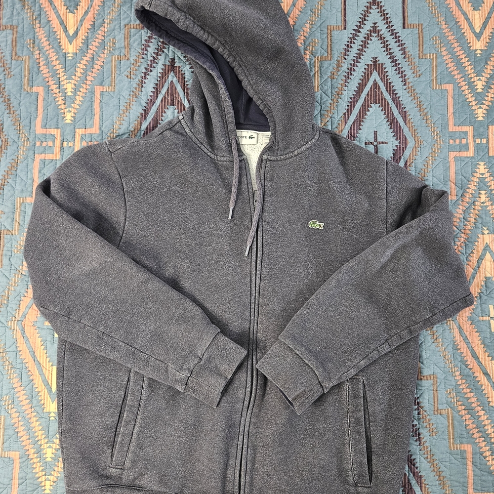 Lacoste Dark Gray Zip-Up Hoodie‎